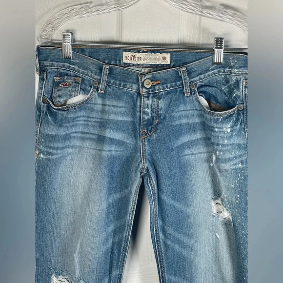 Hollister‎ Distressed Light Washed Bootcut Jeans Size 5L - Picture 6 of 10